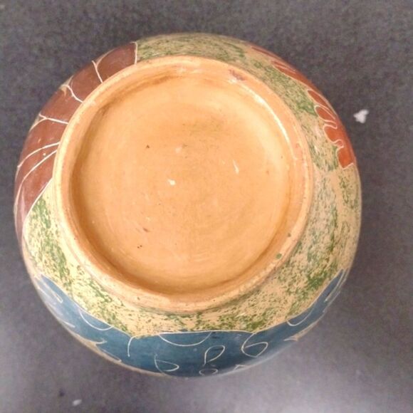 Vintage Costa Rican Hand Made & Painted Frog Motif Boho Vase Signed by Artist - Picture 6 of 9